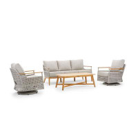 Winston August 4-pc Motion Sofa Patio Seating Set (2 Swivel Glider Lounge Chairs, Sofa, Coffee Table)