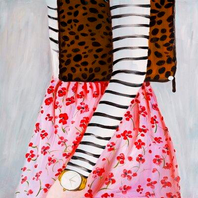 Made in Canada - House of Hampton 'Fashionable Woman with a Leopard Bag' Oil Painting Print on Wrapped Canvas in Arts & Collectibles