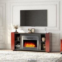 Latitude Run® TV Stand for TVs up to 70" with Fireplace Included