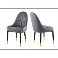 George Oliver Modern Leather Dining Chair Set Of 2, Upholstered Accent Dining Chair, Legs With Black Plastic Tube Plug B