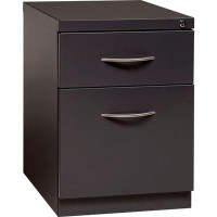 Interion 2 Drawer Box/File Pedestal, 21-3/4"H, Charcoal