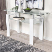 Ivy Bronx Iginio 47.6'' W Console Table with Glass Top