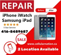 ( PHONE REPAIR ON SALE) iPhone+Samsung+iPad+iWatch+Google Broken screen, Broken LCD, battery, charging issue, back glass