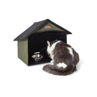 K&H Manufacturing K&H Pet Products Outdoor Kitty Dining Room Green 14" X 20" X 16.5"