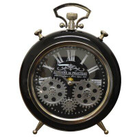 Williston Forge Moving Gears Metal Table Clock