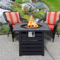 Latitude Run® 25'' H x 32" W Steel Propane Outdoor Fire Pit Table
