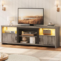 Wade Logan Brahma 70 Inch Farmhouse TV Stand for TVs up to 75 inch, LED Entertainment Center with Storage Cabinet