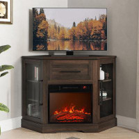 Wade Logan Lakeisha TV Stand for to 43" with Electric Fireplace Included