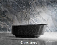 New for 2024!  Ancerre Designs: Forged Carbon Fiber 67 inch Coesistere Free Standing BathTub with Center Drain  ANC