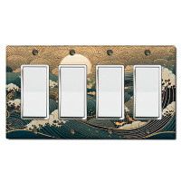 WorldAcc Blue Sea Waves Sunset Clouds Nature Themed 4 - Gang Wall Plate
