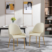 Everly Quinn PU Leather Metal Side Chair Dining Chair