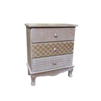 Bungalow Rose Wooden 3 Drawer Accent Chest
