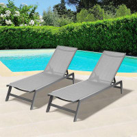 Latitude Run® Outdoor 2-Pcs Set Chaise Lounge Chairs