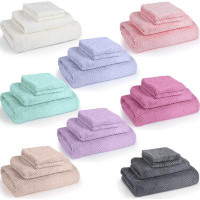 Rubbermaid 32 Pcs Bath Towels Sets Included 8 Bathroom Towels 8 Hand Towels And 16 Washcloths, Coral Velvet Highly Absor