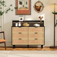 Bay Isle Home™ 6 Drawers Storage Cabinet with LED Lights and Power Outlet, Accent Chest