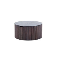 Latitude Run® Smoky Color Round Coffee Table Side Table End Table With Storage For Living Room
