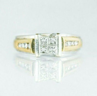 (I-1045-311) 14k duo gold multistone diamond ring