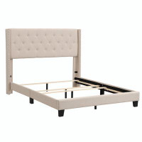 Winston Porter Upholstered Platform Bed with Classic Headboard