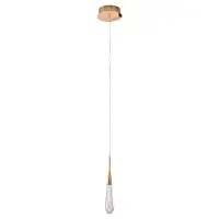 Mercer41 This LED Pendant Is In A Gold Finish. The Frame Is Made Out Of Aluminum, And It Comes With A Gold Dusted Clear