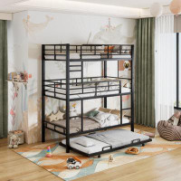 Isabelle & Max™ Metal Twin Size Triple Bunk Bed With Trundle, Black
