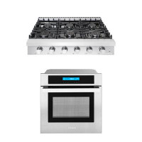 Cosmo 2 Piece 36" Gas Cooktop & 24" Electric Wall Oven Set