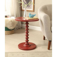 ZeaZu Fun Red Wood Pedestal End Table