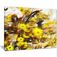 Made in Canada - Design Art Yellow Flowers Watercolor Illustration - Print on Canvas