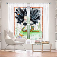 East Urban Home Lined Window Curtains 2-panel Set for Window Size 80" x 52" by Marley Ungaro - Meditating Mermaid