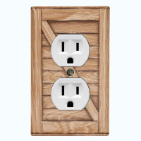 WorldAcc Metal Light Switch Plate Outlet Cover (Biege Fence - Single Duplex)