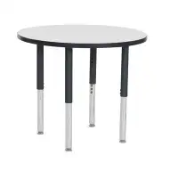 Factory Direct Partners Round Dry Erase Adjustable Height Activity Table with Super Legs