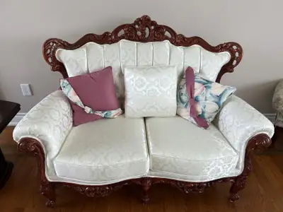 ONLINE AUCTION: Upholstered Button Back 2 Seater Sofa
