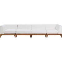 Winston Porter Cohbert 131" Wide Outdoor Patio Sofa with Cushions