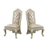 Simple Relax Tufted Side Chair in Champagne