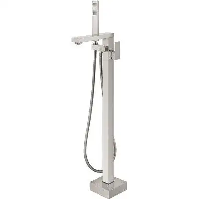Kingmore Kingmore Staccato Series Luxury Full Brass Freestanding Tub Filler Faucet With Hand Shower In Brushed Nickel