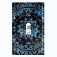 WorldAcc Blue Mandala Meditation Religious Themed 1 - Gang Toggle Light Switch Standard Wall Plate
