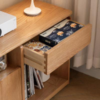Recon Furniture 78.74" burlywood Rectangular Solid Wood Desk-Set,1-cabinet1-drawer,