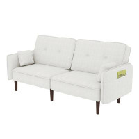 George Oliver Futon Sofa Bed For Living Room With Solid Wood Leg