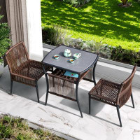 Wildon Home® Outdoor Balcony Can Receive Recreational Small Tea Table Simple Recreational Small Household Rope Knitting