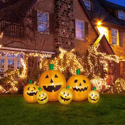 The Holiday Aisle® 8Ft Halloween Lighted Inflatable Jack-O-Lantern Pumpkins Decoration