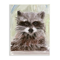 Stupell Industries Wild Raccoon Peeking Layered Painterly Brushstrokes  White Stellar Design Studio