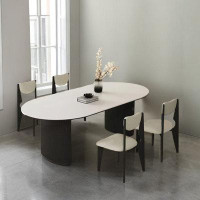 Elevat Home Solid wood rock plate dining table and chair combination home rectangular table and chair(4 chairs)