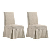 Everly Quinn Arav Fabric Upholstered Back Side Chair in Tan