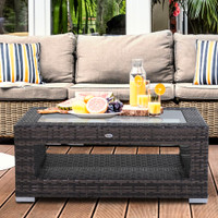 Patio Coffee Tables 39.5"x 25.5"x16.5" Mixed Gray