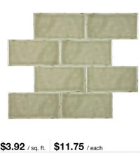 WAREHOUSE  PRICE $0.99 !!   3x6 Subway tile.  2 subway tiles to choose from!!!