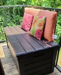 Outdoor Storage Bench Patio Furniture Resin Garden Tool Deck Box