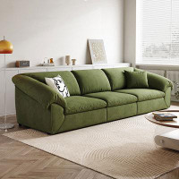 Lilac Garden Tools 110.24" Green Suede Fabric Modular Sofa cushion couch
