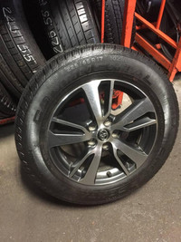 17 inch ONE (SINGLE) USED WHEEL (RIM AND TIRE ASSEMBLY) OEM TOYOTA RAV4 225/65R17 CONTINENTAL CROSSCONTACT LX TREAD 95%
