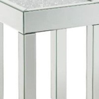 Everly Quinn Clear Glass Square MirroEnd Table