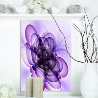 East Urban Home 'Purple Petal Exotic Abstract Art Work' Graphic Art Print on Wrapped Canvas