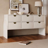 Wrought Studio Rubber Wood Venner Three-Drawer Dresser Sideboard Cabinet Console Table Sofa Table Ample Storage Spaces F